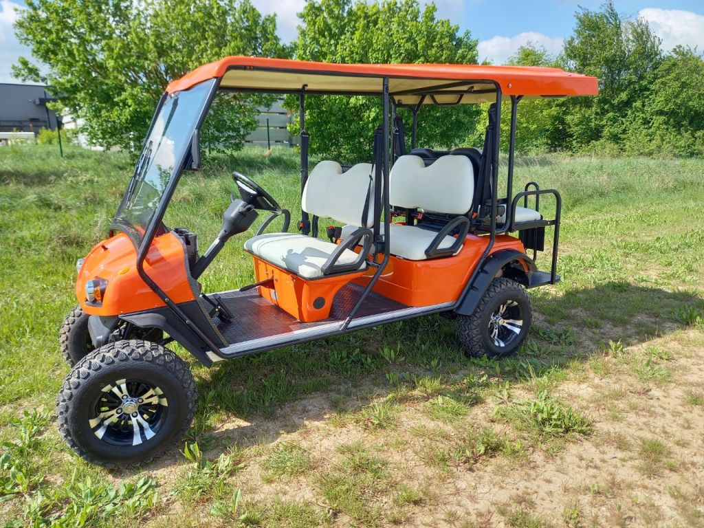 Golfette électrique tout terrain orange homologuées route 4 places + convertible